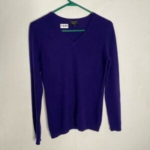 Charter Club Luxury Cashmere Womens Purple Long Sleeve Crewneck Preppy Sweater S